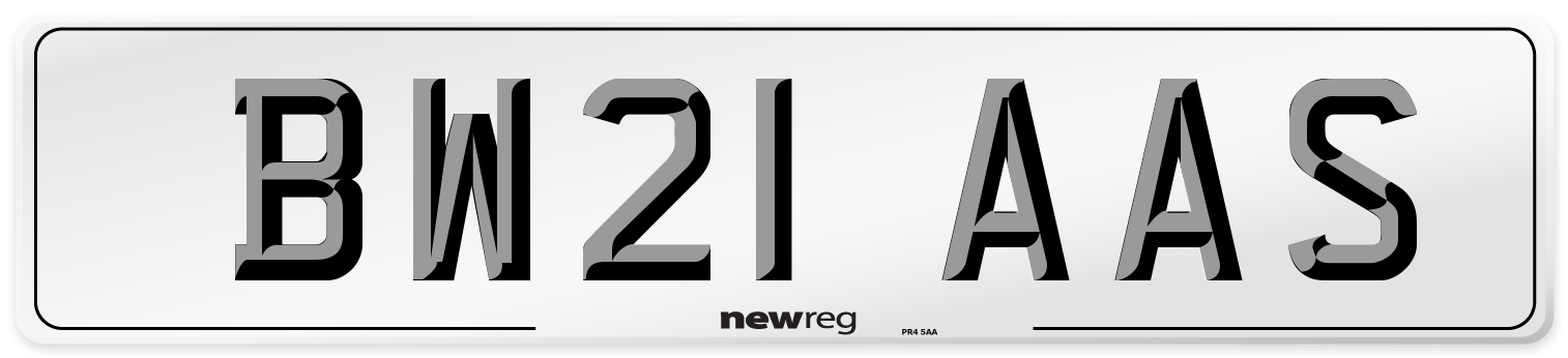 BW21 AAS Number Plate from New Reg